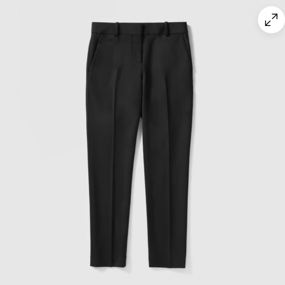 Everlane Size 00 Slim Wool Pant Black NWOT